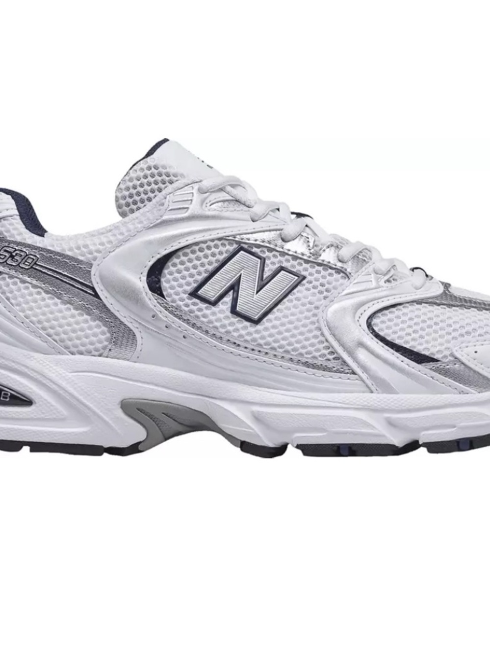 New Balance Men's White and Gray Athletic Sneakers